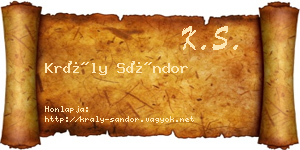 Krály Sándor névjegykártya
